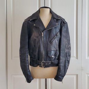 Authentic Distressed Black Leather Jacket